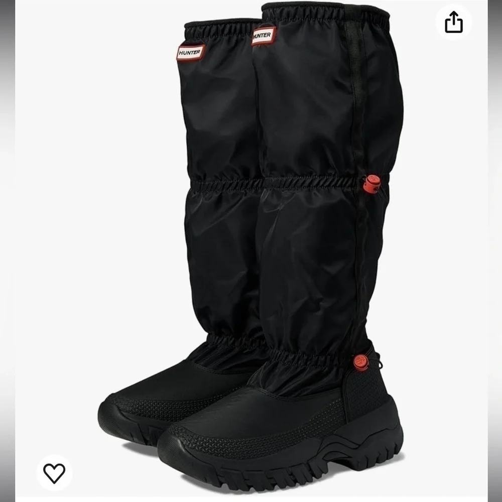 未使用 HUNTER WANDERER TALL  BOOT Hunter | Shoes | Hunter Wanderer Tall Snow Boots Black | Poshmark